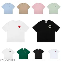 디자이너 Amis Paris Shirit Spring Classic Heart Solid Color Big Love Round Neck Short Sleeve T-Shirt 남성과 여성 TY18 Z4GJ Z4GJ