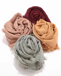 2021 Cotton Scarf Crinkle Women Sold Muslim Hijabs 머플러 숄 랩 히잡 스카프 헤드 스카프 숄 랩 Headban19235299