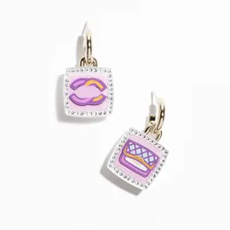 kanal cclies hartsörhängen designer smycken damer smycken mode tillbehör söta rosa fyrkantiga örhängen
