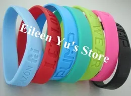 Bangle Free Shipping ! 500Pcs/Lot ! Custom Debossed Silicone Bracelet Silicone Wristband Promotion ID Bracelet For Women Men Bracelet