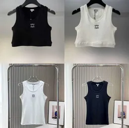 Top recortado camisetas femininas malhas tanque designer bordado colete sem mangas respirável malha pulôver das mulheres esporte topos 1158ess