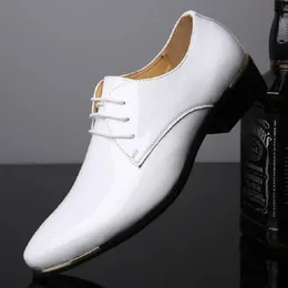 Luxury Men's Shoes Oxford Quality Patent Leather White Wedding Size 38-48 Black Leather Soft Man Dress Formal Shoe Male 10A34 240102