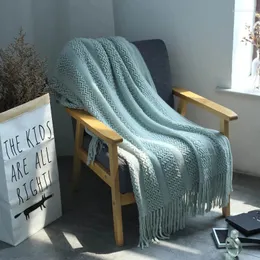 Koce Nordic Knitting Line Born Born Toddler Children Student Dormitory Ciąg Swaddle Beach Suncreen Cloak 130x170 cm