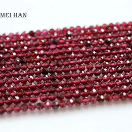 Collane Meihan (10 fili/set) granato naturale sfaccettato 22,5 mm perline sfuse rotonde pietra per la progettazione di gioielli fai da te
