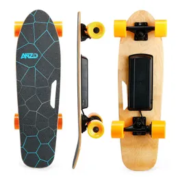 Kleines Elektro-Skateboard mit Fernbedienung, 350 W, max. 10 MPH, 7-lagiges Ahorn-E-Skateboard, Tragkraft bis zu 100 kg für Erwachsene, Jugendliche und Kinder
