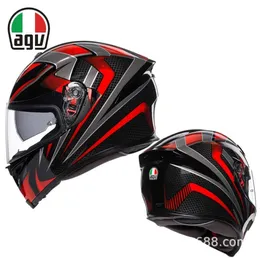 Helmets Moto AGV Motorcycle Design Comfort Agv K5 Male and Female Anti Fog Racing Motorcycle Full Domestically Produced Dual Lens Safety Helmet Y3O7