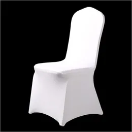 Pokrywa krzesła 100pcs El Spandex White er Lycra Wesela ers impreza jadalnia świąteczna impreza