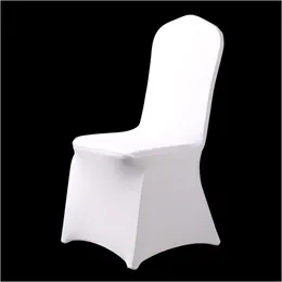 Coprisedie 100 pezzi El Spandex Bianco Er Lycra Matrimoni Ers Party Dining Christmas Event Decor Seat Y200103 Drop Delivery Home Garden Dhlbi