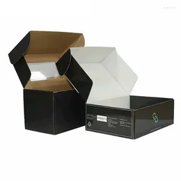 زجاجات الجملة المخصصة مخصصة فريدة من نوعها مموجة Carton Box Logo Cardboard Black Mailer Joxes