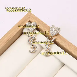 Stud 2024 Classic Letter Stud 18K Gold Plated Luxury Brand Designers Geometric Silver Famous Women Crystal Rhinestone Pearl Earring Bride Wedding Party Jewerlry