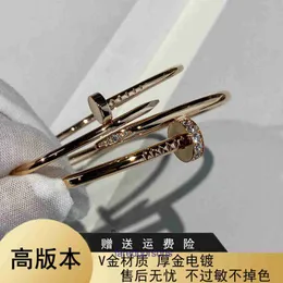 Luxury Car tiress Bracelets online store Slender Elastic Thick Nail Bracelet for Men and Women V Gold Plated 18K Rose Half Diamond Small Coup Have Original Box