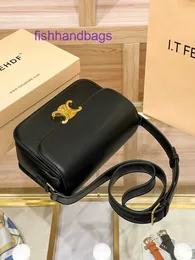 Top originele Celins draagtassen groothandel leer zwart goud high-end tofu kleine vierkante tas crossbody 2024 nieuwe dames met echt logo