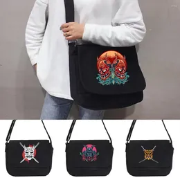 Shopping Bags Messenger Bag Women's Fashion Version Postman Case Monster Print Organizer Pack Japanese Style Canvas Shoulder Crossbody