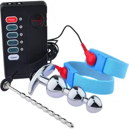 Elektroschocker Anal Butt Plug Shock Penis Ring Elektrostimulation Cock Therapie Massagegerät Sexspielzeug für Männer 240102