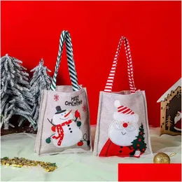 クリスマスデコレーション布ハンドバッグサンタクロースチルドレンキャンディーバッグホームフェスティバルパーティーJN10ドロップデリバリーガーデンフェスティブサプリエDH0l7