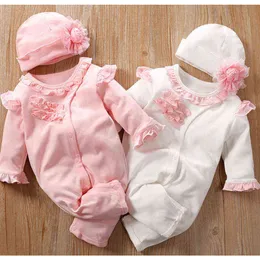 „Urocza nowonarodzona dziewczynka Romper - miękkie bawełniane niemowlę małe dziecko kombinezon dla małych dziewcząt - Cute Bebe Pajama ogólnie do wygodnego snu i zabawy”