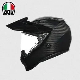 Caschi Moto AGV Design motociclistico Sicurezza moto Comfort Micro Flaw Agv Ax9 Fibra di carbonio Pull Off Road Vehicle Casco integrale a doppia funzione da uomo 1NME