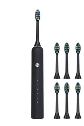 Sonic Electric Toothbrush 6 Borsthuvuden för vuxna och barn, upp till 90 dagar på en enda laddning, IPX7 vattentät, 5 lägen, trådlös snabbladdning, inbyggd timer