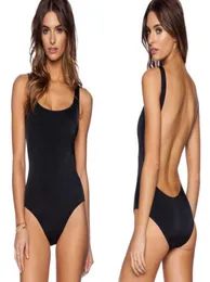 Kobiety retro elastyczne wysokie wycięte niska z tyłu jeden kawałek stroje kąpielowej Summer Beachwear Kąpiel Kobiet Kobiet Solid Kolor Bodysuit na 2021 Onep7880656