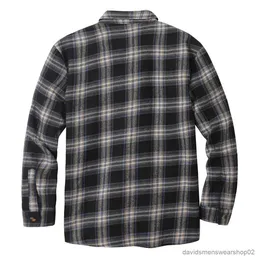 メンズカジュアルシャツ2023格子縞とフリースジャケットメンズ冬のストリートウェアターンダウンカラーボタン厚くなったシャツカジュアル高品質のコート