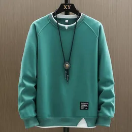 Mens Casual Sweatshirts Harajuku Solid Color Hoodies Fashion Men Fake Two Pieces Mane Hip Hop Streetwear Pullover 240102