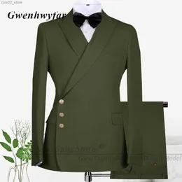 Ternos masculinos blazers gwenhwyfar 2023 novo projetado três botões laterais blazer moda masculina ternos formais come homme itália estilo noivo casamento smoking q230103