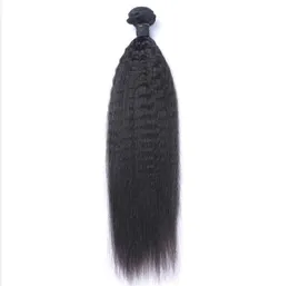 Wefts Malaysian Virgin Human Hair Yaki Kinky 직선 처리되지 않은 Remy Hair Weaves Double Wefts 100g/Bundle 1Bundle/Lot Can Dyed Blea