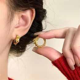 Hoop Earrings 2024 Design Dragon Sweet Zodiac Golden For Women Girls Birthday Fortune Jewelry Gift