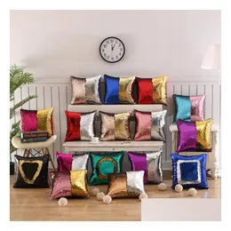 Plush Backpacks Sequins Pillow DIY Mermaid Equin Cushion Er Pillowcase Magical Color Decord Home Decor Car Case 40x40cm Drop DHJZ1