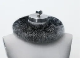 Prawdziwy futrzany szalik Kobiety pałąk na głowę cieplej szyi Naturalny futrzany futrzak Cape szal Poncho snood zima ciepłe magnet8124799