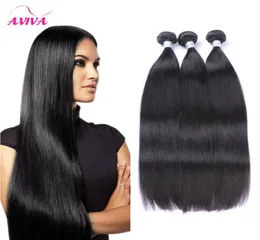 Não processado brasileiro em linha reta corpo cabelo trama cabelo humano cor natural 9a extensões de cabelo 3 pcs4 pcs5pcs lote pacotes tingíveis3062749