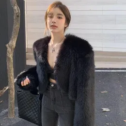 Frauen Pelz Frühling Herbst Flauschige Jacke Kurze V-ausschnitt Faux Frauen Koreanische Dongdaemun Plüsch Mantel Strickjacke Oberbekleidung
