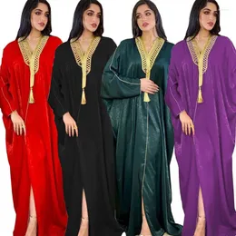 Abbigliamento etnico Arabo Dubai Abaya Musulmano Turco Manica a pipistrello Abito taglie forti Caftano Abiti caftano marocchino India Abito sciolto solido da donna