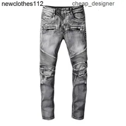 Balman Ballmain Mens Designer Jeans reguded recred recer slim fit stybycly riblers denim for men s mans blant blants pour hommes xqow