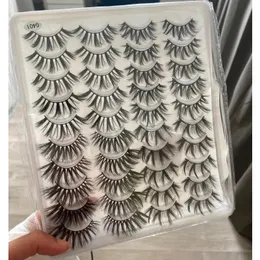 Eyelashes 20 Pairs 3D Soft Mink False Eyelashes Handmade Wispy Fluffy Long Lashes Extension Makeup Kit Wholesale