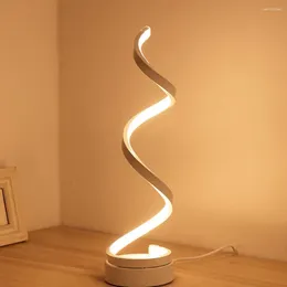 Masa lambaları İskandinav yaratıcı spiral lamba LED yatak başı metal masaüstü gece ışığı 220v ev dekorasyonları