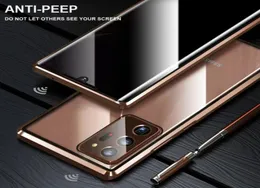 Anti-Peeping-Privatsphäre Metall-Magnetglashüllen für Samsung Galaxy S21 S20 S10 S9 Plus Note 20 10 9 Ultra A50 A51 A70 A71 360 Full8214100