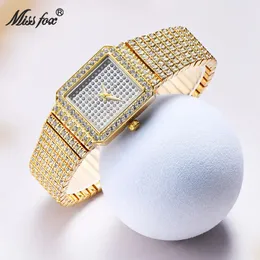 Kleine Uhr Frauen Stilvolle Luxus Gold Diamant Bling Party Schmuck Damen Kleid Quarzuhren Elegante Uhr Weibliche Geschenk 240102