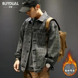 S-4xl Mens Denim Jackets Spring Autumn Male Coats Turn-down Collar Single Breasted Slim Striped Outerwear Top Clothes H116 240102