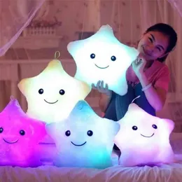 Zwierzęta Luminous poduszka poduszka Kolorowa świecona pluszowa lalka LED LIDY Zabawki Prezent dla dziewczynki Święta Bożego Narodzenia 210728