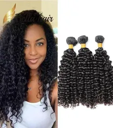 Peruvian Curly Wave Hair Bundles 1026Inch Virgin Real Human Extensions Obebilyed Curly Weaves 9A 3 eller 4 Pieces8720667