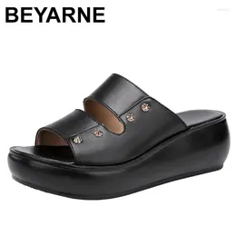 Сандалии BEYARNE, босоножки на среднем каблуке, женские летние модные сандалии на платформе с мягкой подошвой и открытым носком, большие размеры 41, 42, 43, белые