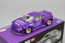 Mini GT 1 64 quarto carro esportivo Kaido House modelo Skyline R34 adequado para 049 #048 #240103