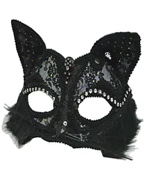 Venetian Masquerade Mask Women039s Sexy Black Glitter Fancy Cat Lace Eye Mask Halloween Cat Lace Eye Mask HJ1206841705