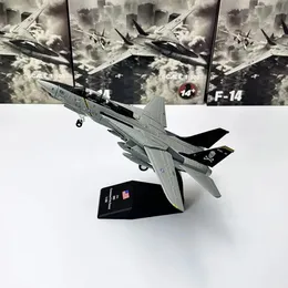 Modle Aircraft Modle Scale 1/100 Fighter Model US F14 Tomcat Aereo militare Replica Aviation Aereo da guerra mondiale Giocattoli da collezione per Bo