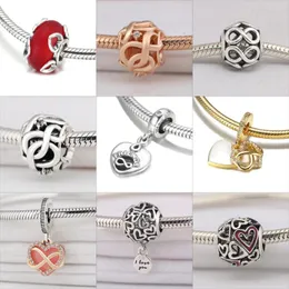 Gevşek değerli taşlar Aşk Infinity Infinity Cazibe Fit Kadın Bilezikler Bangles S925 Gümüş Ailesi Sonsuza Kadar Openwork Kalp Bead Girl Lady Doğum Günü