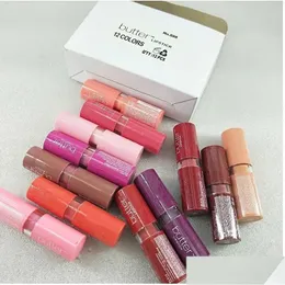 Gloss Lip Gloss Matte Lipstick 24 Hours Long Lasting Sticks Branded 12 Colors Makeup Pucker Up For The Holiday Cream Drop Delivery Healt