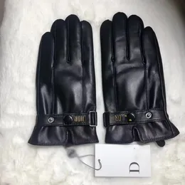 Gloves Womens leather gloves Designer sheepskin fur integrated cycling warm fingertip gloves