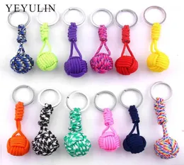 New Design Paracord Keychain Lanyard Fist Knot High Strength Parachute Cord Emergency Survival Tool Key Ring13119681