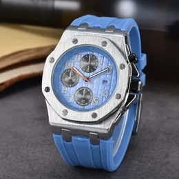 معصم لعام 2024 New Mens Watches All Dial Work Quartz Watch عالية الجودة عالية العلامة التجارية على مدار الساعة MANDER Fashion Rubber Watch Band APS 005